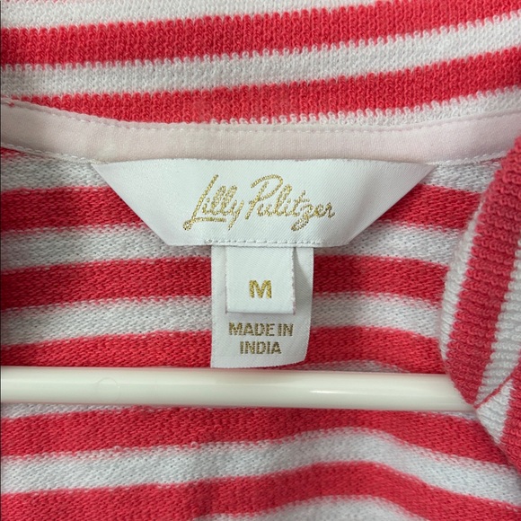 Lilly Pulitzer womens Cassi Popover Size M Cane Coral St Tropez Stripe - Picture 2 of 6
